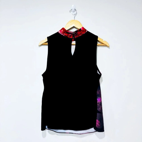 MELANIE LYNE Black & Pink Floral Tank Top | Medium * - Picture 8 of 9